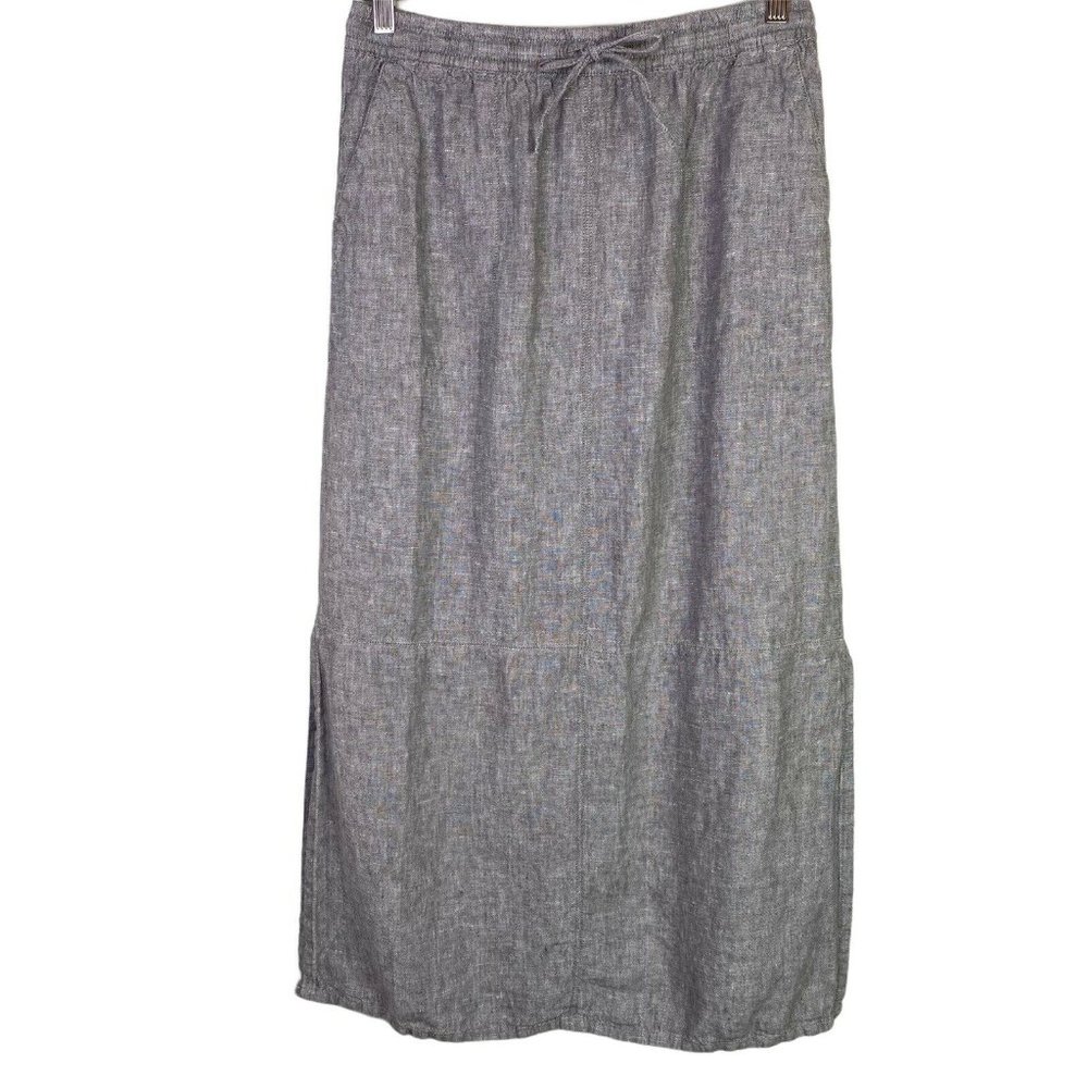 Garnet Hill 100% Linen Modest Maxi Skirt